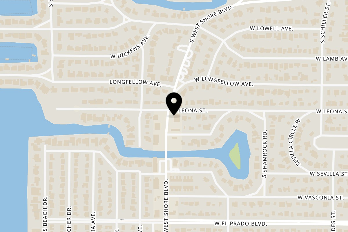 Map showing the location of Tacos El Primo - Authentic Mexican Grill Tacos El Primo - Authentic Mexican Grill West Shore on 3302 S West Shore Blvd in Tampa