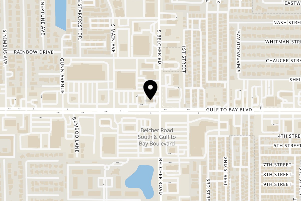 Map showing the location of Tacos El Primo - Authentic Mexican Grill Tacos El Primo – Authentic Mexican Grill on 2198 Gulf to Bay Blvd in Clearwater